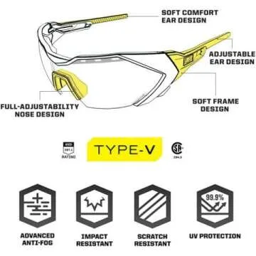 Mechanix Wear Vision Type V Safety Glasses - Anti-Fog