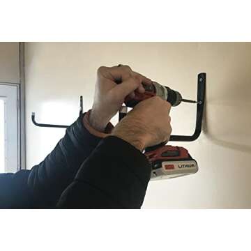 Shepherd Hardware 8091E Heavy Duty Steel 10-Inch Garage Storage Utility Hooks, 4 Pack, Black