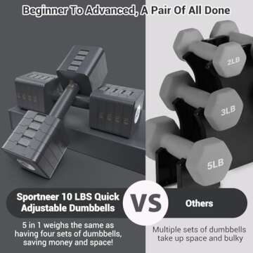 Adjustable Dumbbells Set: Fast Weight Adjustment for All