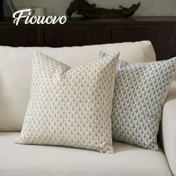 Elegant Floral Cotton Pillow Cover for Home Decor