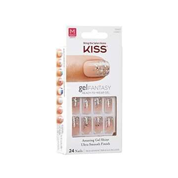Kiss Nails GEL FANTASY- Medium Design Nails w/Adhesive Tabs & Glue (KGN01-FANCIFUL)
