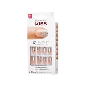 Kiss Nails GEL FANTASY- Medium Design Nails w/Adhesive Tabs & Glue (KGN01-FANCIFUL)