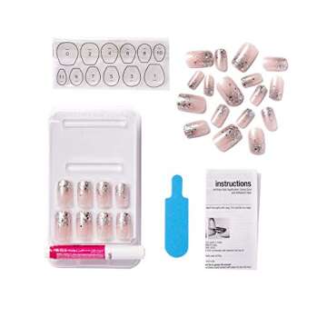 Kiss Nails GEL FANTASY- Medium Design Nails w/Adhesive Tabs & Glue (KGN01-FANCIFUL)