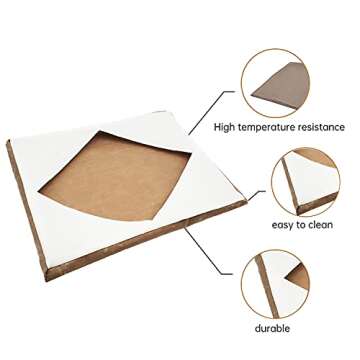 Heat Press Platen Wrap Cover, Non-Stick High Temperature Resistant Teflon Protector for Protecting Sublimation Heat Pressing Machine Plate from Residue, Inks, Scratches (15x15 Inch)