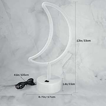 VIFULIN Moon Neon Light Sign for Bedroom Decor