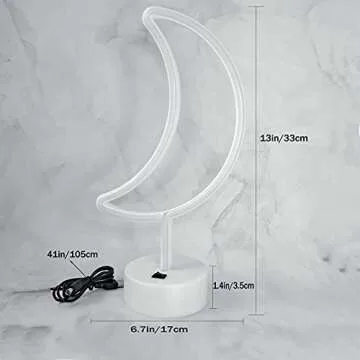 VIFULIN Moon Neon Light Sign for Bedroom Decor