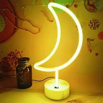 VIFULIN Moon Neon Light Sign for Bedroom Decor