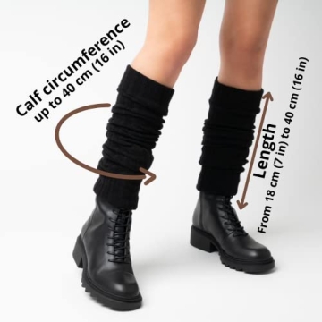 Comfortable Women’s Wool Knit Leg Warmers in Ecru