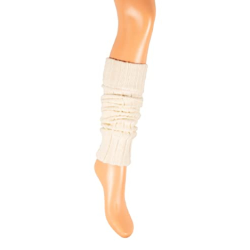 Comfortable Women’s Wool Knit Leg Warmers in Ecru