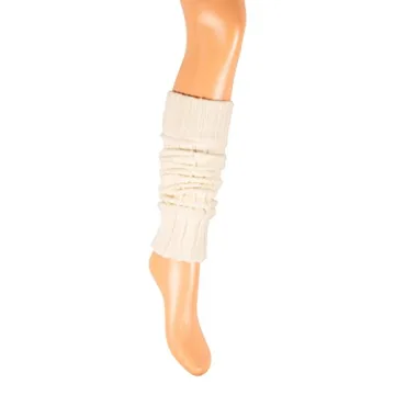 Comfortable Women’s Wool Knit Leg Warmers in Ecru