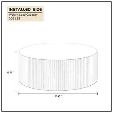 WILLIAMSPACE 35.43" Round Coffee Table, Matte Black Wooden Coffee Table for Living Room, Modern Luxu...