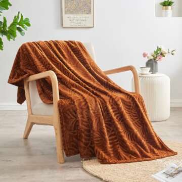 SOCHOW Super Soft Flannel Fleece Fall Throw Blanket - Lightweight, Cozy Warm Leaves Design, 50 x 60 ...