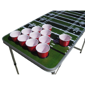 Football Field Beer Pong Table with Predrilled Cup Holes