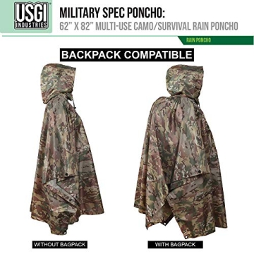 USGI Multi-Use Rain Poncho for Hiking and Camping