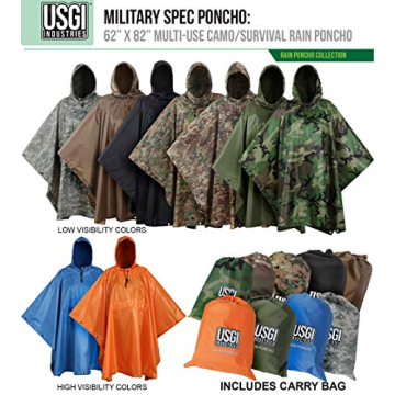 USGI Multi-Use Rain Poncho for Hiking and Camping