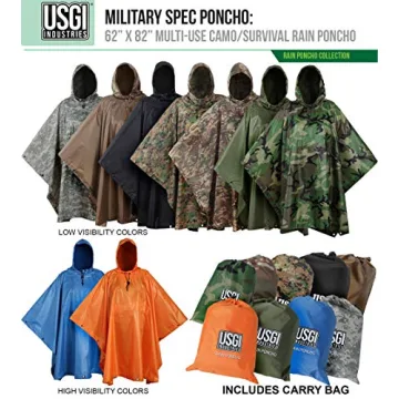 USGI Multi-Use Rain Poncho for Hiking and Camping