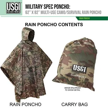 USGI Multi-Use Rain Poncho for Hiking and Camping