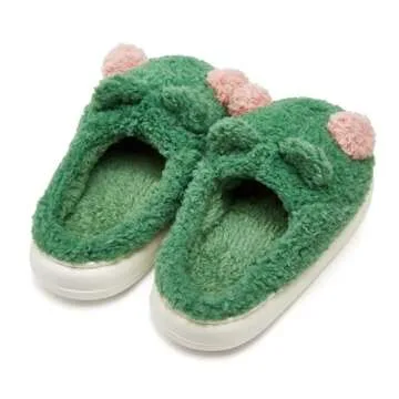 Solyinne Women's Slippers Cute Frog Slippers Bedroom Slippers Winter Warm Animal Slippers Indoor Outdoor
