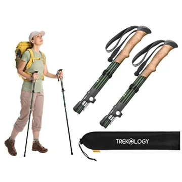 TREKOLOGY TREKZ SE 2pc Collapsible Hiking Stick - Lightweight, Foldable Retractable Trekking Poles F...