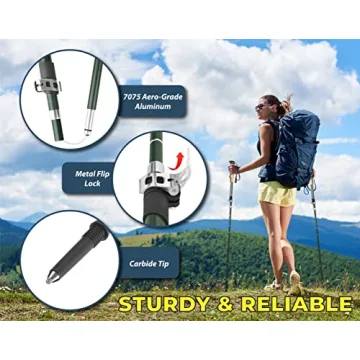 Lightweight Adjustable TREKOLOGY Hiking Sticks for Everyone