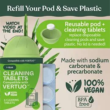 Nespresso Compatible Vertuo Cleaning & Descaling Kit. Includes 1 Bottle of Descaling Solution, 6 Cleaning Tablets and 1 Reusable Pod. Carbon Neutral Vertuoline Maintenance Kit. 6 Month Supply.