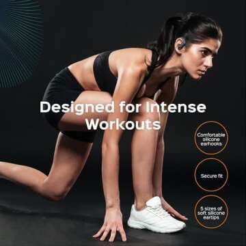 TREBLAB X3 Pro - Workout True Wireless Earbuds, Comfortable Earhooks, Bluetooth 5.3, Punchy Bass, No...