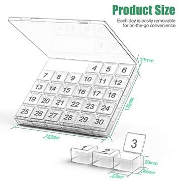 DOHIMGIO 30-Day Pill Organizer - Easy Open Case