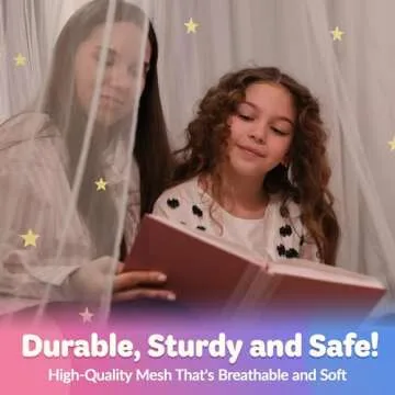 Bollepo Princess Bed Canopy with Glowing Stars for Girls