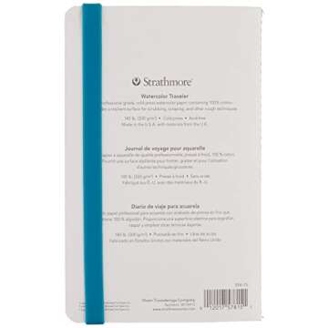 Strathmore 500 Series Watercolor Travel Journal, Cold Press, 5" x 8", 20 pages, White