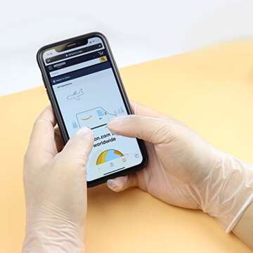 CLINIVEX Disposable Gloves, Box of 100pcs, Clear Vinyl Gloves Latex-Free, Powder Free(Medium)