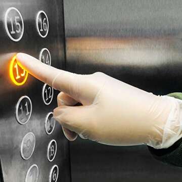 CLINIVEX Disposable Gloves, Box of 100pcs, Clear Vinyl Gloves Latex-Free, Powder Free(Medium)