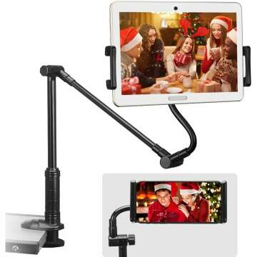 Aqonsie Bed Gooseneck Phone Holder & Tablet Stand
