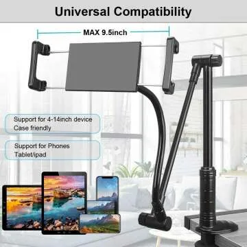 Aqonsie Bed Gooseneck Phone Holder & Tablet Stand