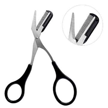 XINGZI 2PCS Eyebrow Trimmer Comb & Scissors - Beauty Tool for All