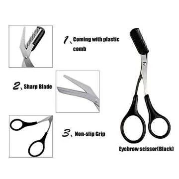 XINGZI Eyebrow Trimmer Comb & Scissors Set - Beauty Tool