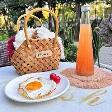 Coasters for Drinks Absorbent, Boho Coasters for Wooden Table, Macrame Coasters, Farmhouse Drink Coaster Set for Kinds of Mugs and Cups, 4PCS, Assorted Colors