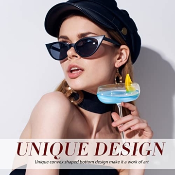 Chouggo Elegant Hand Blown Crystal Martini Glass Set