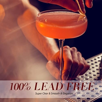 Chouggo Elegant Hand Blown Crystal Martini Glass Set