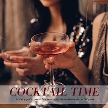 Chouggo Elegant Hand Blown Crystal Martini Glass Set