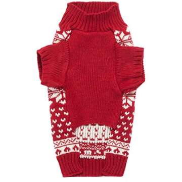 Red Christmas Reindeer Holiday Festive Dog Sweater for Puppy Small Dogs Cats, X-Small (XS) Size