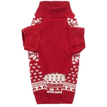 Red Christmas Reindeer Holiday Festive Dog Sweater for Puppy Small Dogs Cats, X-Small (XS) Size