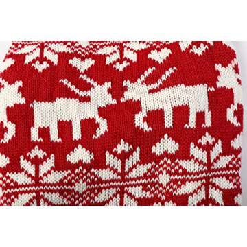 Red Christmas Reindeer Dog Sweater for Small Pets