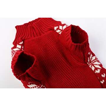 Red Christmas Reindeer Dog Sweater for Small Pets