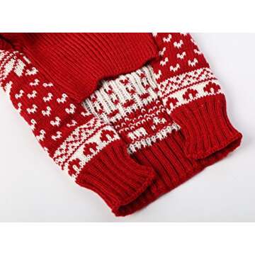 Red Christmas Reindeer Dog Sweater for Small Pets