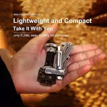 Camping Stove Portable Backpacking Stoves - Backpack Camp Stove with Piezo Ignition Stable Support Wind resistance Gas Stove Backpacking Gear for Camping Hiking Outdoor Cooking