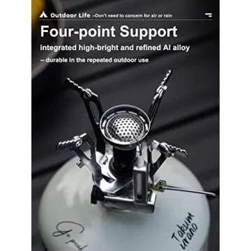 Camping Stove Portable Backpacking Stoves - Backpack Camp Stove with Piezo Ignition Stable Support Wind resistance Gas Stove Backpacking Gear for Camping Hiking Outdoor Cooking