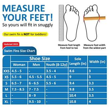 TOSSFIRE Snorkeling Fins for Kids Woman size XXS