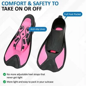 TOSSFIRE Snorkeling Fins for Kids Woman size XXS