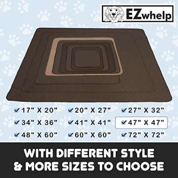 EZwhelp Washable Pee Pads for Dogs - Waterproof Training Pads for Dogs, Reusable & Sanitary, Rounded...