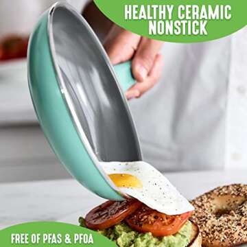 GreenLife Soft Grip Diamond Healthy Ceramic Nonstick Frying Pan Set - 7" & 10"